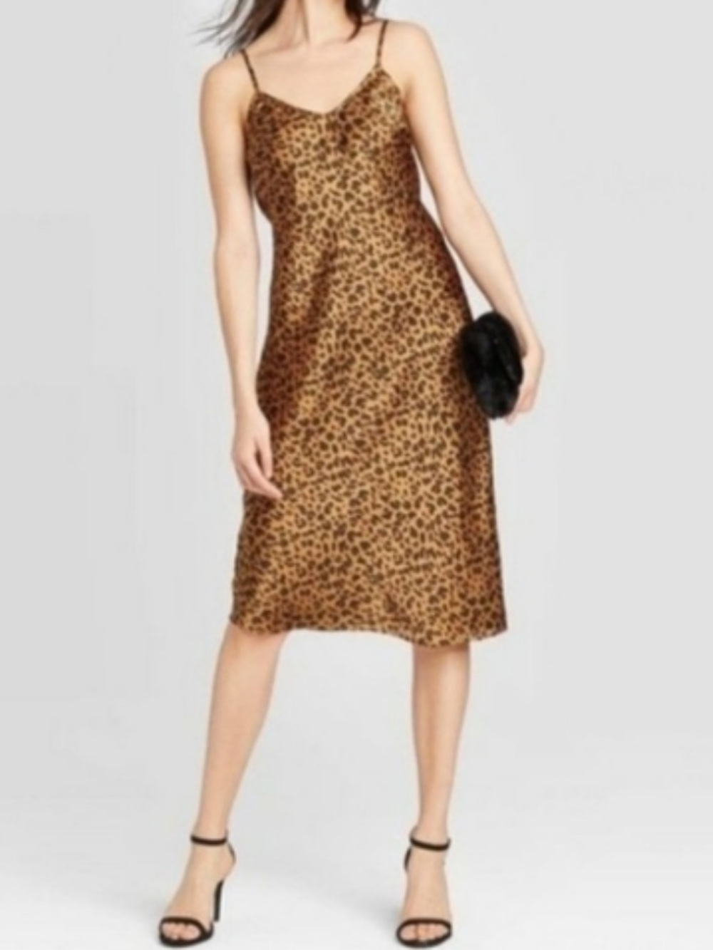 A New Day leopard silky slip dress Size XS